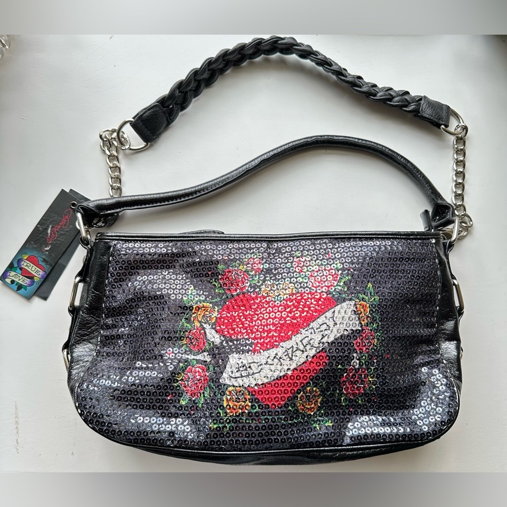 Vintage ed hardy sequin shoulder bag